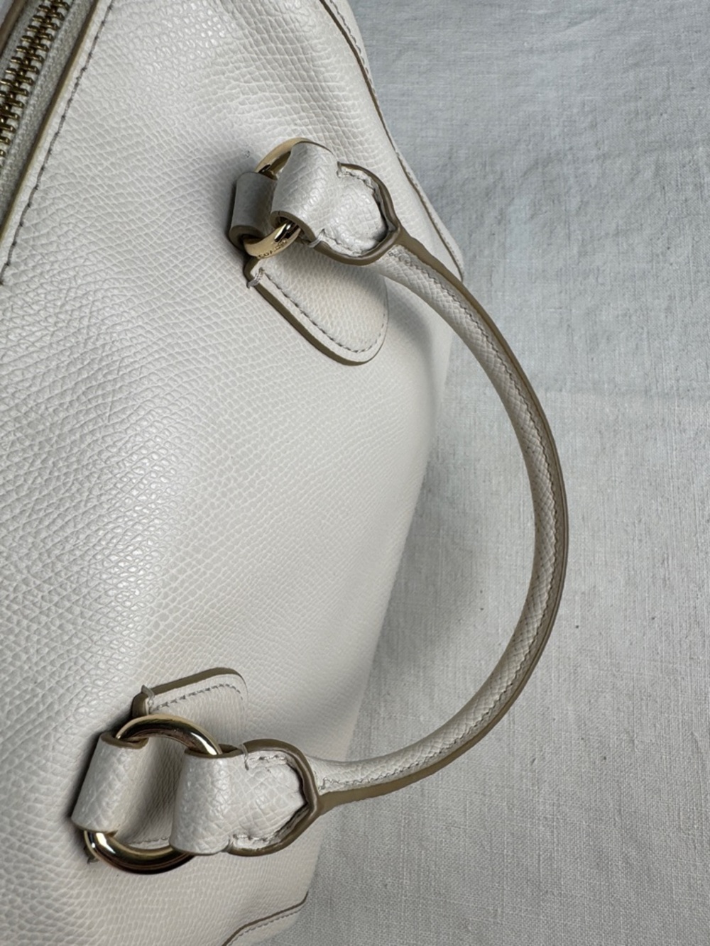 Coach Cream Bennett Mini Leather Satchel with Gold Plaque - Picture 12 of 13